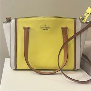 Kate Spade Colorblock Yellow and White Crossbody Satchel